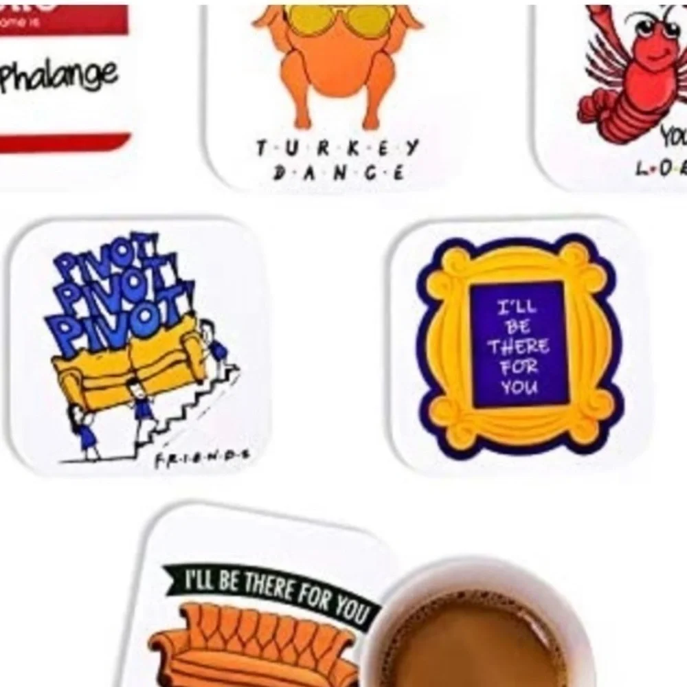Friends coasters funny gift‎ Brad new bar ware cocktails tv table top decor